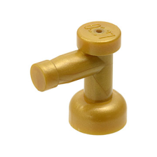 LEGO 4599b Pearl Gold Tap 1 x 1 without Hole in Nozzle End (losse stenen 28-6)*P